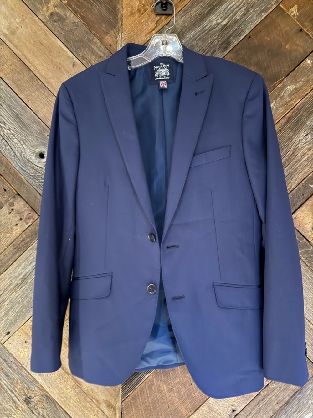 The Saville Row Men's Navy Blazer Two-Button Sport Coat